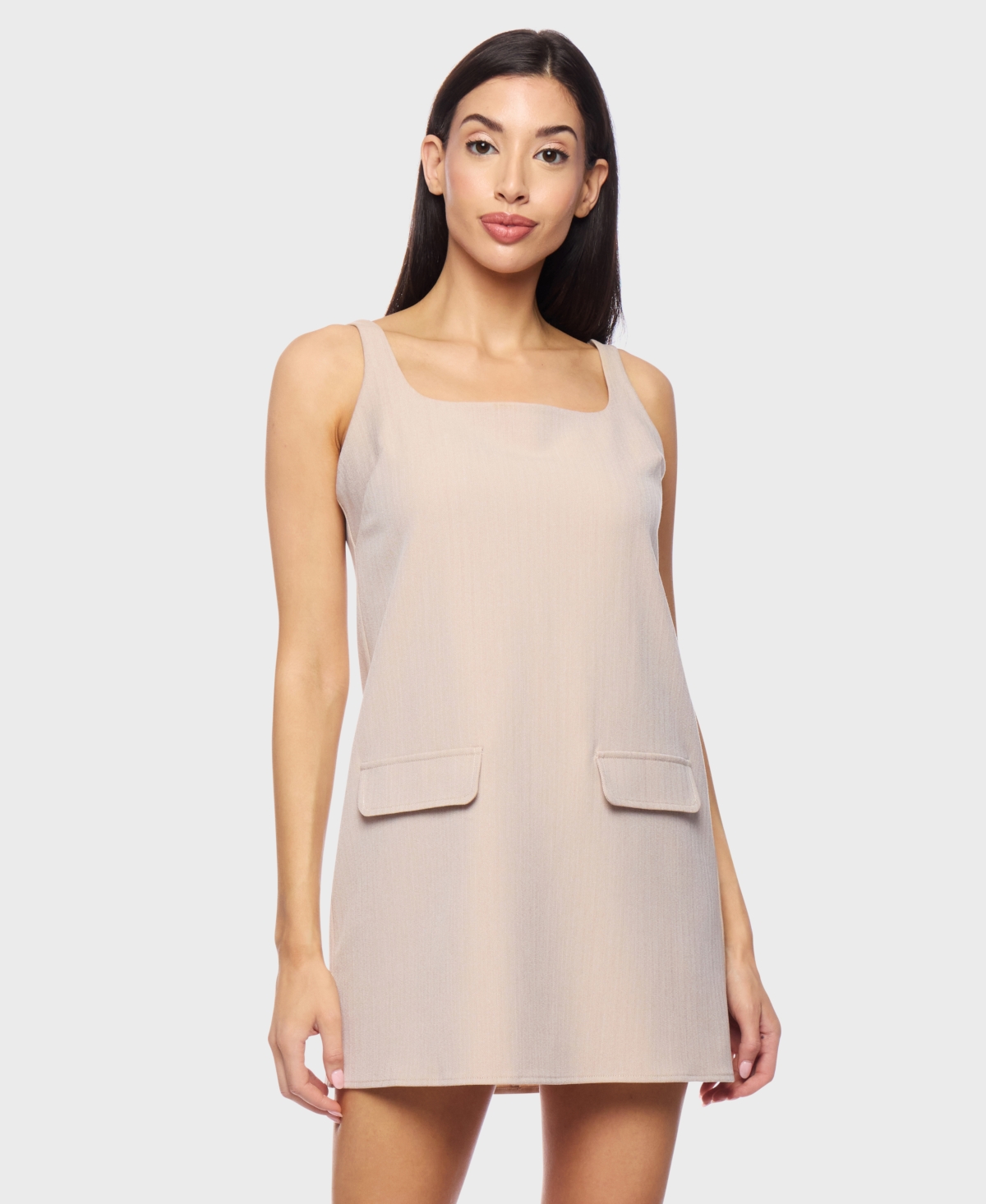 Juniors' Sleeveless Shift Dress - Natural