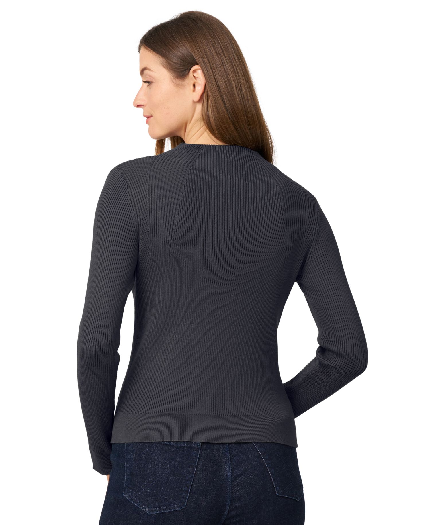 Women's Mock-Neck Rib-Knit Sweater