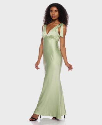Juniors' Sleeveless Satin Maxi Dress