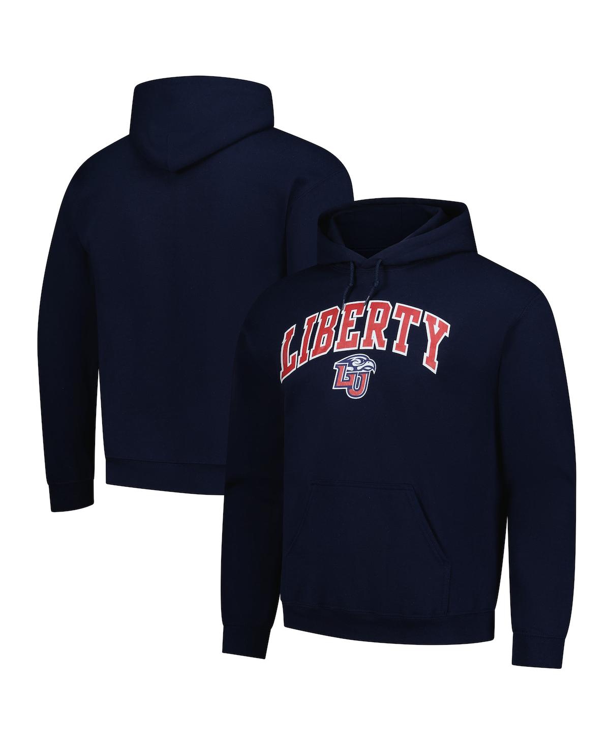 Men's Navy Liberty Flames Fleece Pullover Hoodie - Navy