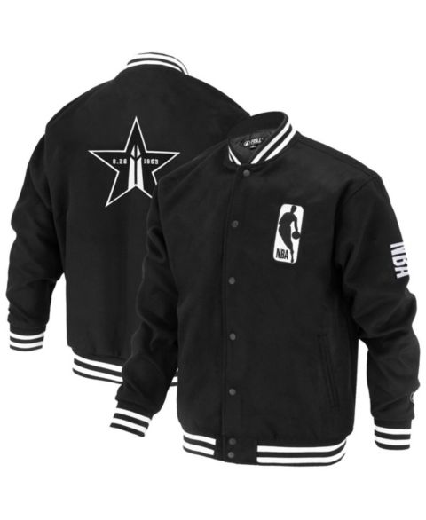 Женские куртки FISLL Men's and Women's Black NBA Logoman Shadow Collection Full-Snap Varsity Jacket