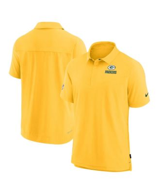Nike - Men's Gold Green Bay Packers Sideline Lockup Performance Polo Shirt