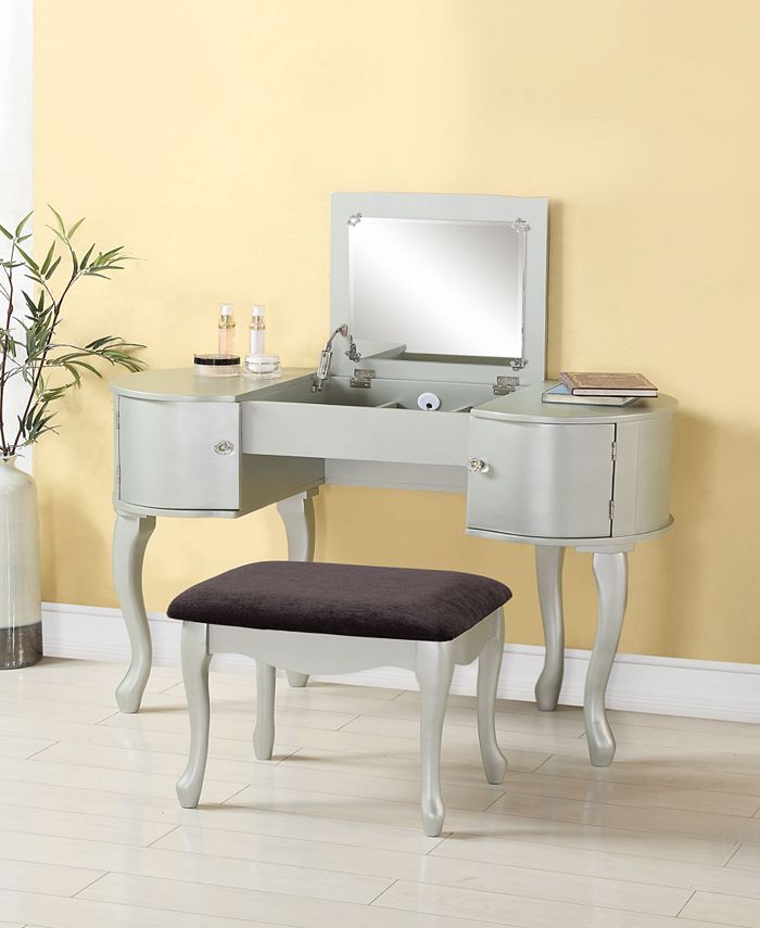 Linon Home Décor Paloma Vanity Set with Bench and Flip Up Mirror Macy's