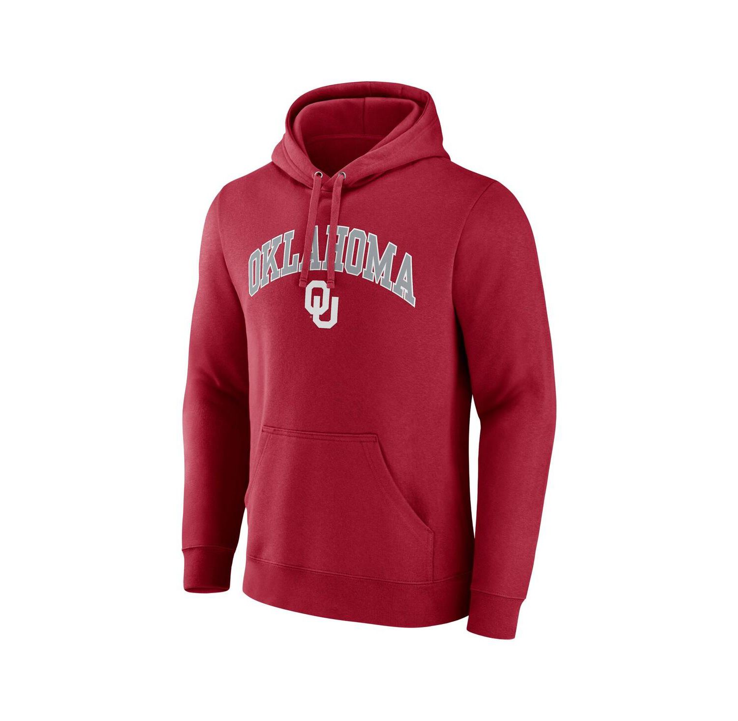 Men's Crimson Oklahoma Sooners Arched Logo Pullover Hoodie Sweatshirt