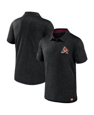 Fanatics - Men's Black Arizona Coyotes Authentic Pro Jacquard Polo Shirt