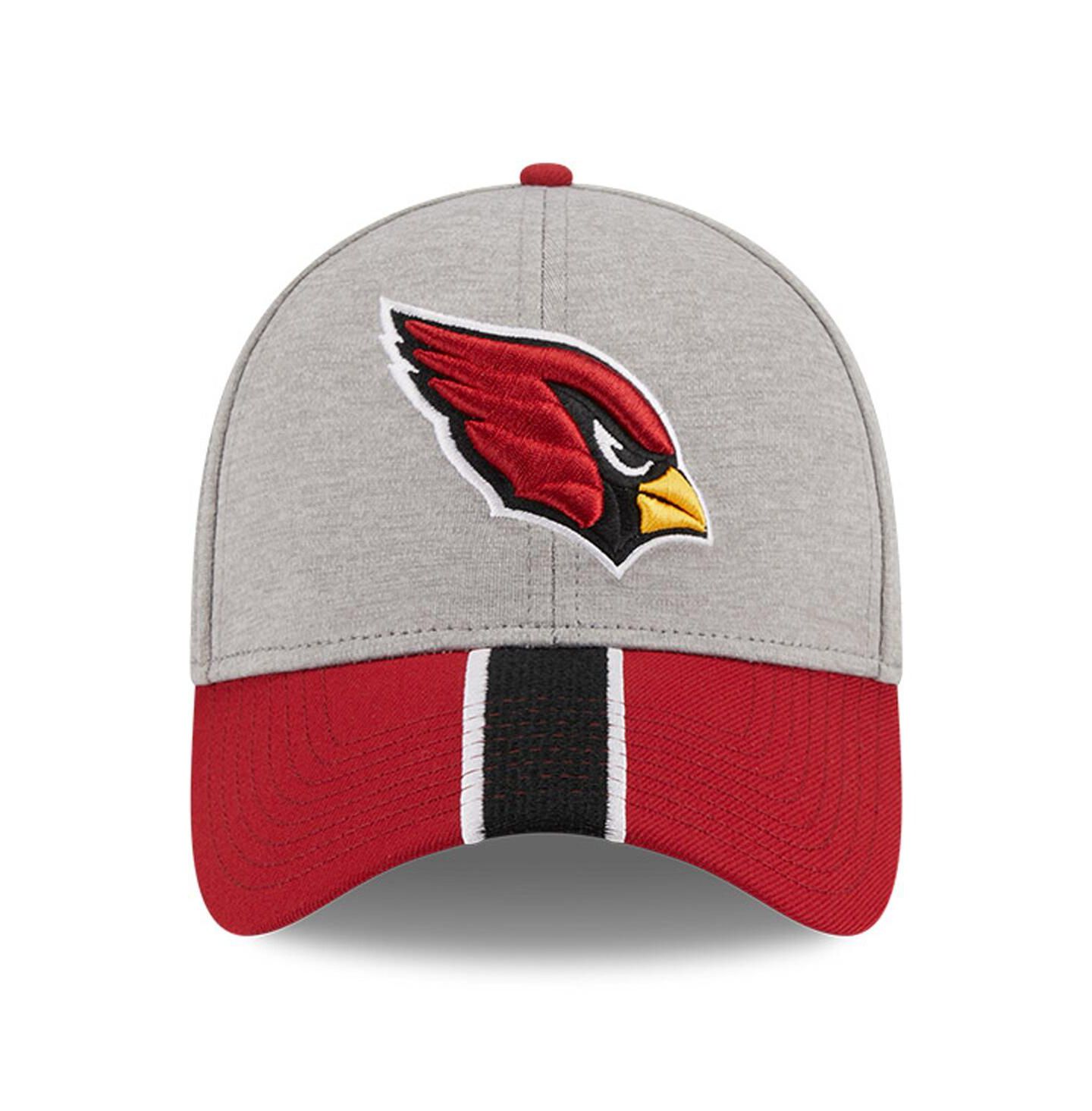 Мужская кепка New Era Heather Gray/Cardinal Arizona Cardinals Striped 39THIRTY Flex Hat — фото 3