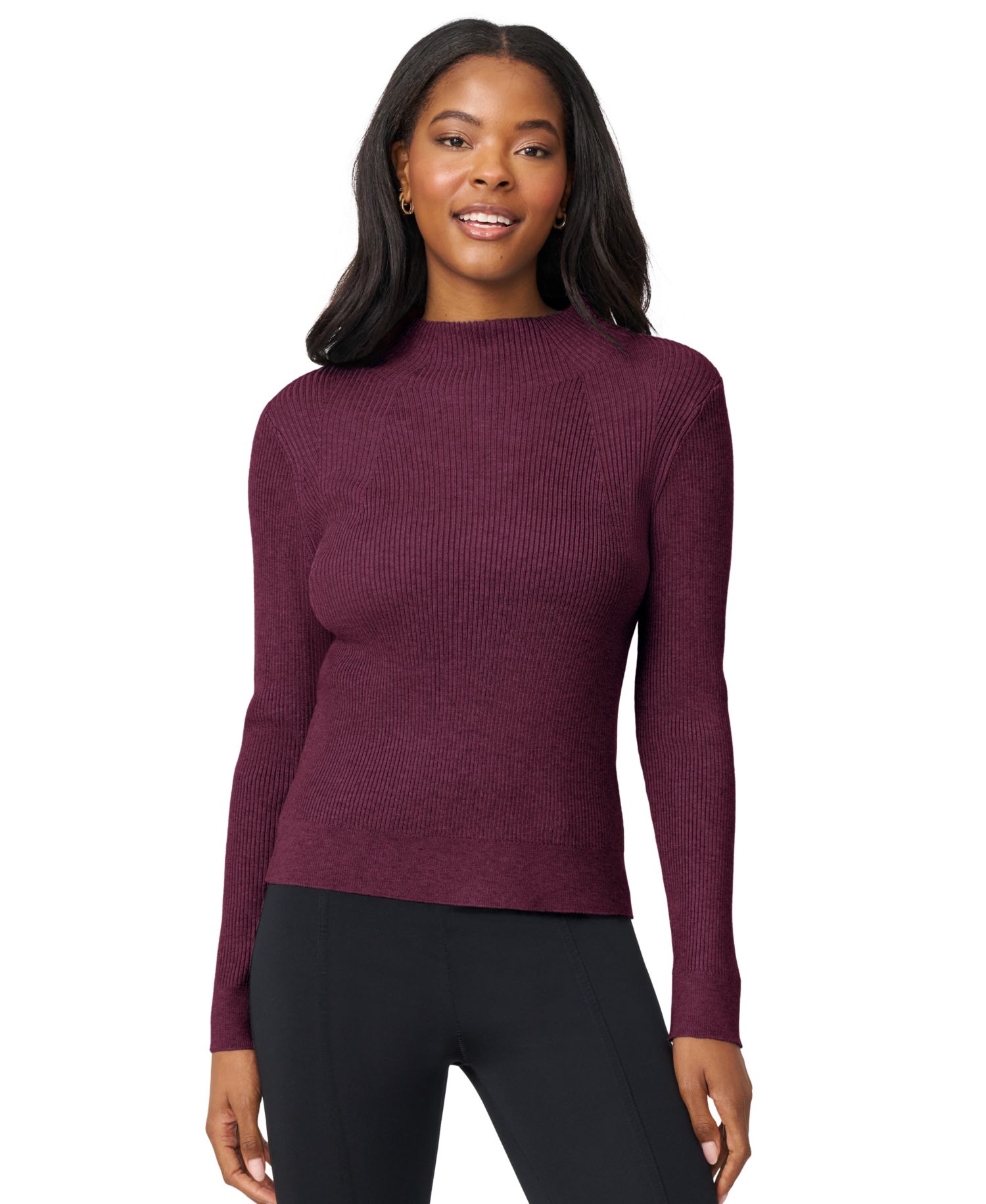 Women's Mock-Neck Rib-Knit Sweater