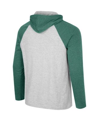 Men's Heather Gray Michigan State Spartans Hasta La Vista Raglan Hoodie Long Sleeve T-Shirt