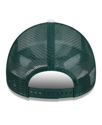 Men's White/Green Portland Timbers Court Sport Foam A-Frame 9FORTY Adjustable Trucker Hat