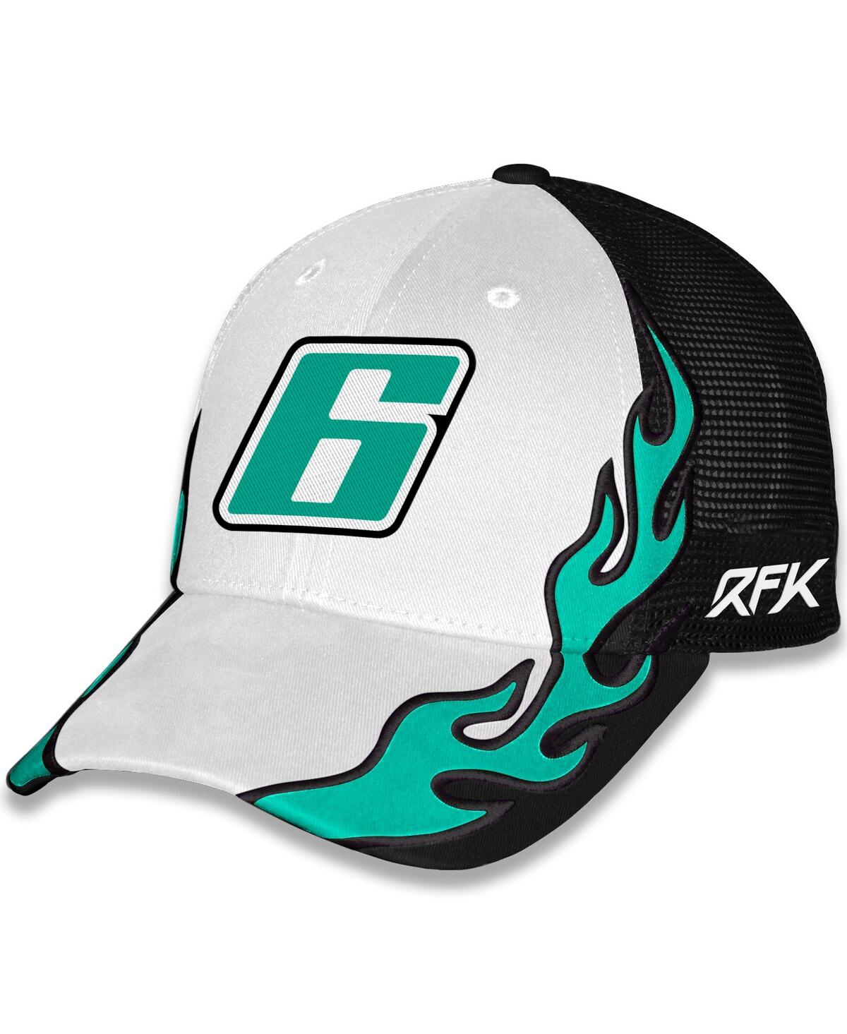Men's and Women's Black/White Brad Keselowski BuildSubmarines.com Flame Trucker Adjustable Hat - Black, White