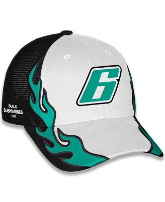 Men's and Women's Black/White Brad Keselowski BuildSubmarines.com Flame Trucker Adjustable Hat