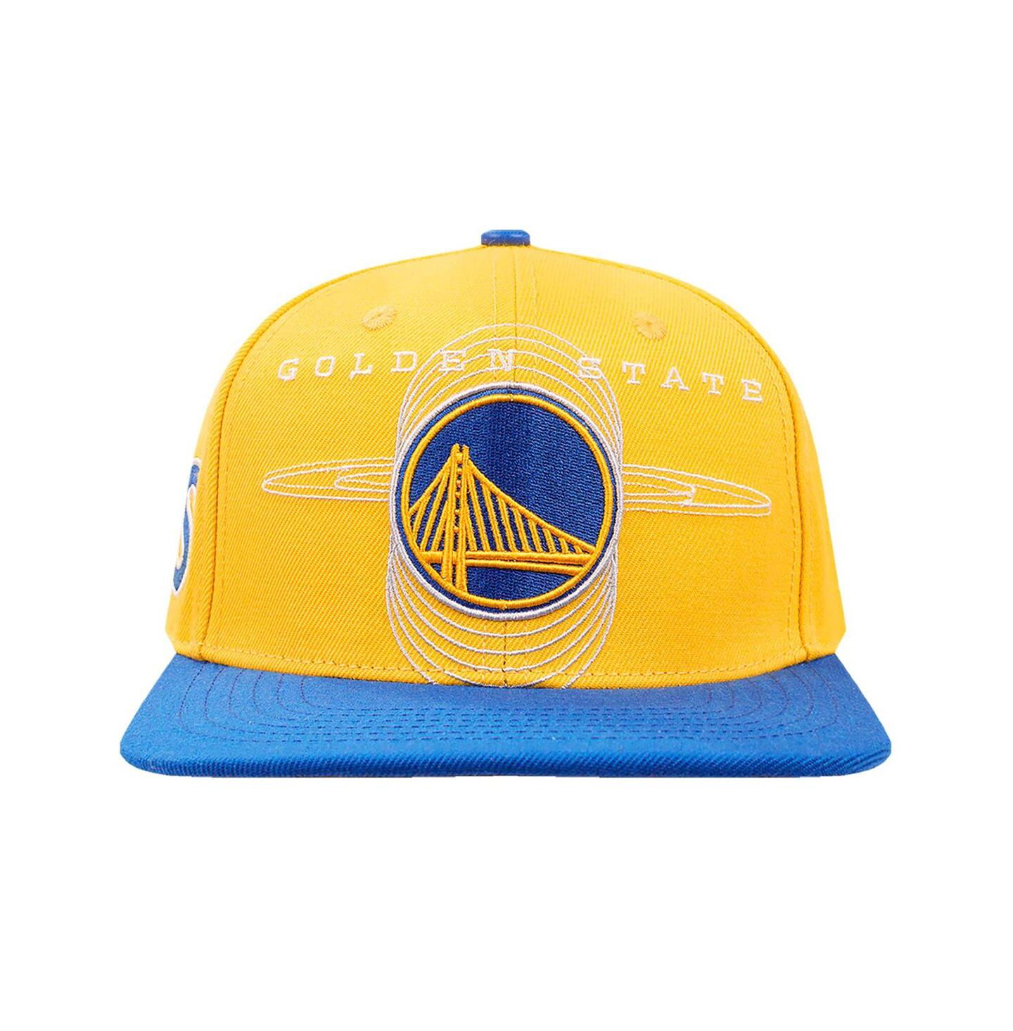 Мужская кепка Pro Standard Gold/Royal Golden State Warriors Logo Morph Snapback Hat — фото 3