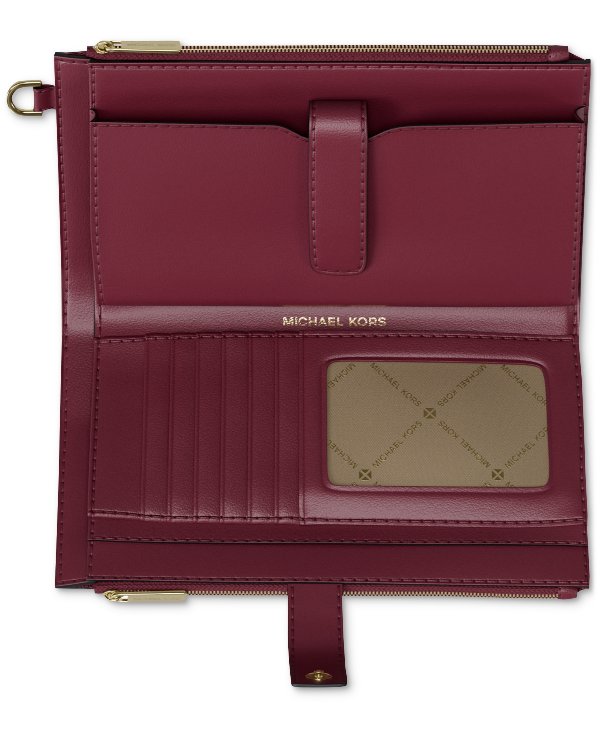 Michael Kors Michael  Jet Set Double Zip Wristlet In Purple