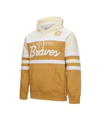 Men's Tan/Cream Atlanta Braves Head Coach Pullover Hoodie