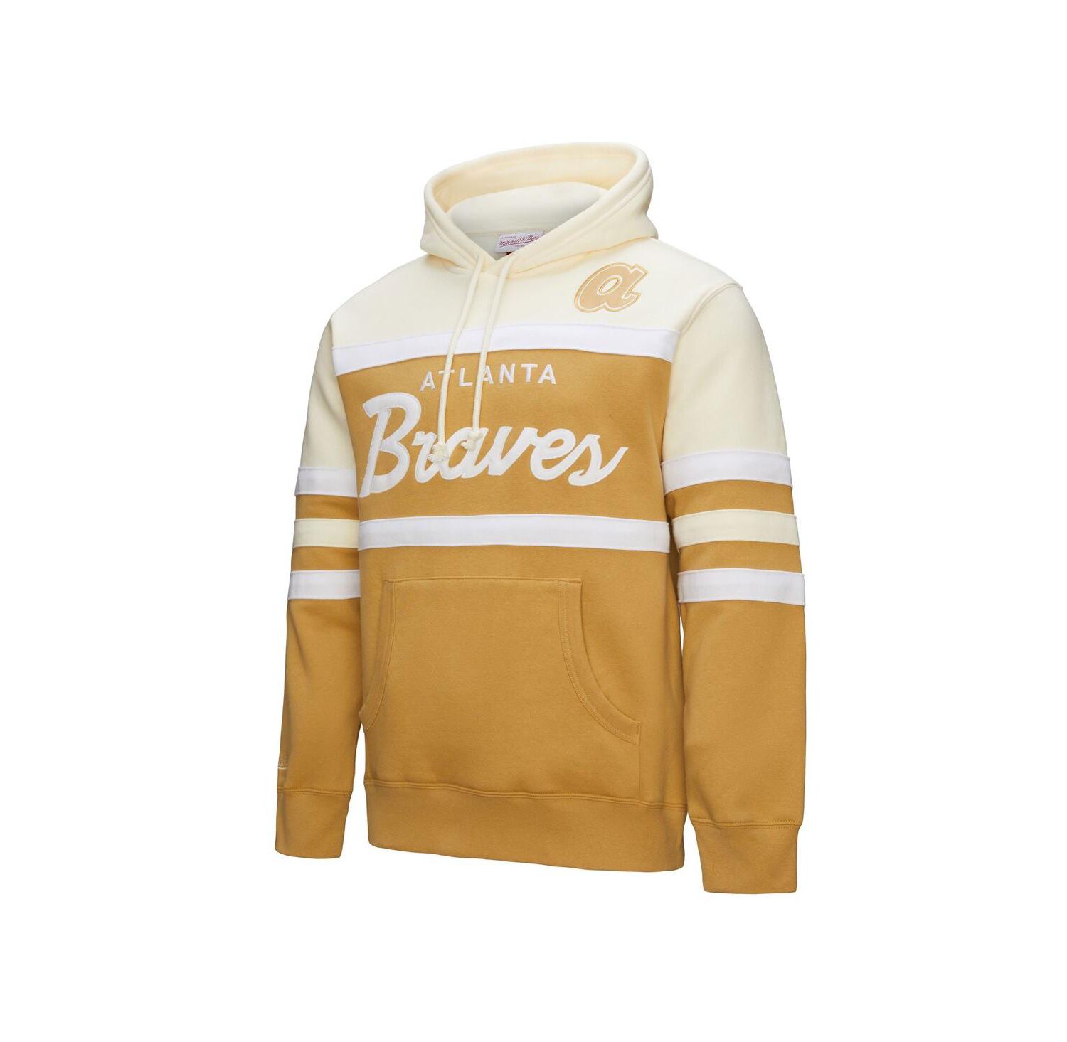 Men's Tan/Cream Atlanta Braves Head Coach Pullover Hoodie