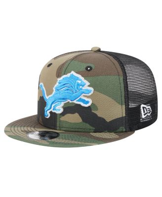 New Era - Big Boys and Girls Camo Detroit Lions Throwback Main Trucker 9FIFTY Snapback Hat