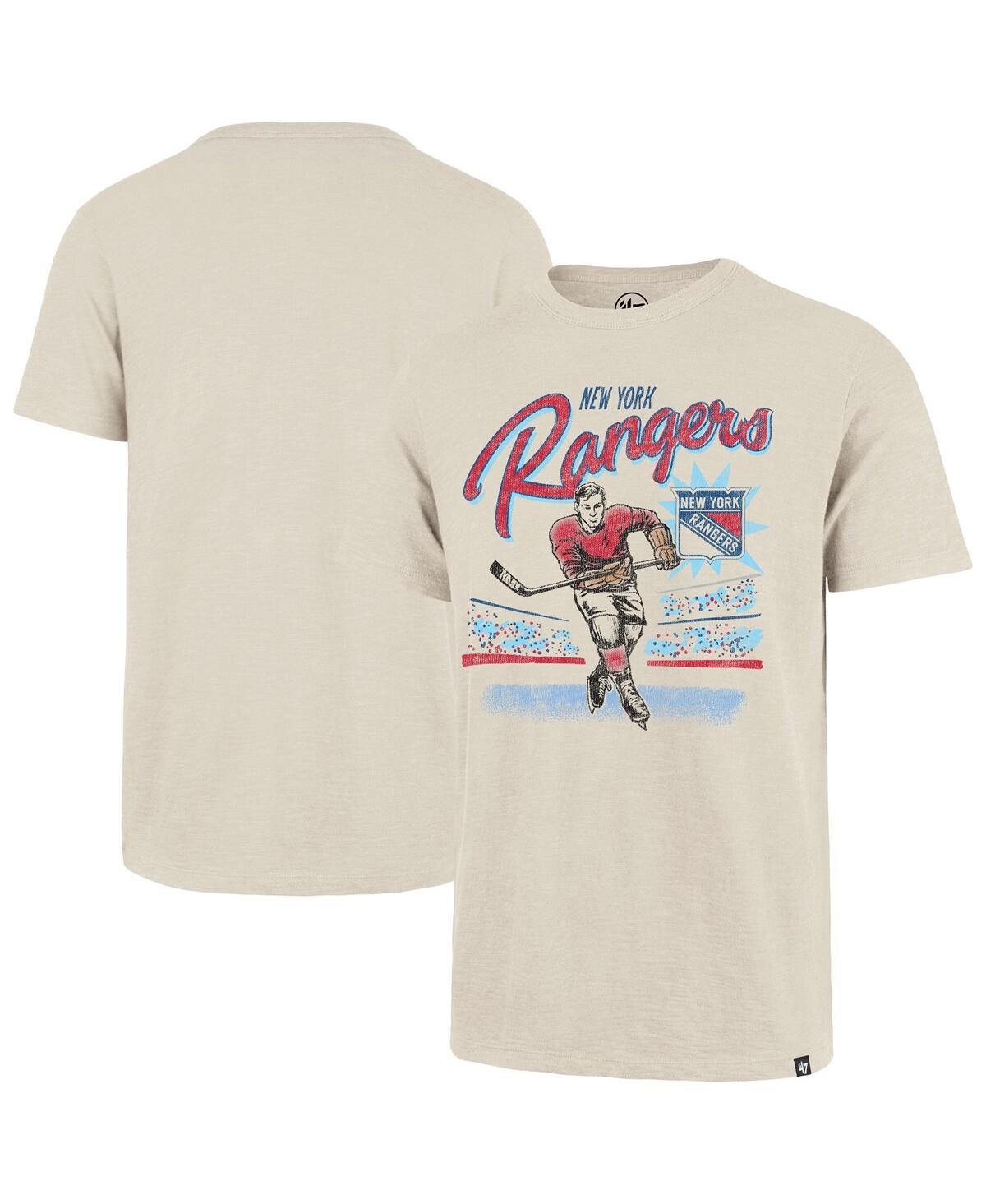 Men's Natural New York Rangers Hockey Player Golden Age Scrum T-Shirt - Natural