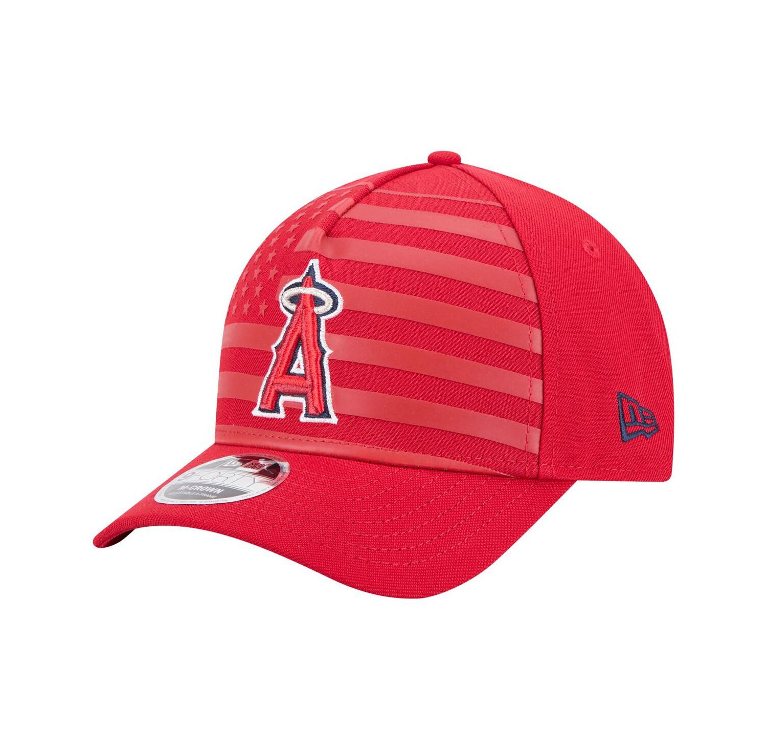 Men's Red Los Angeles Angels American Flag 9FORTY M-Crown A-Frame Adjustable Hat
