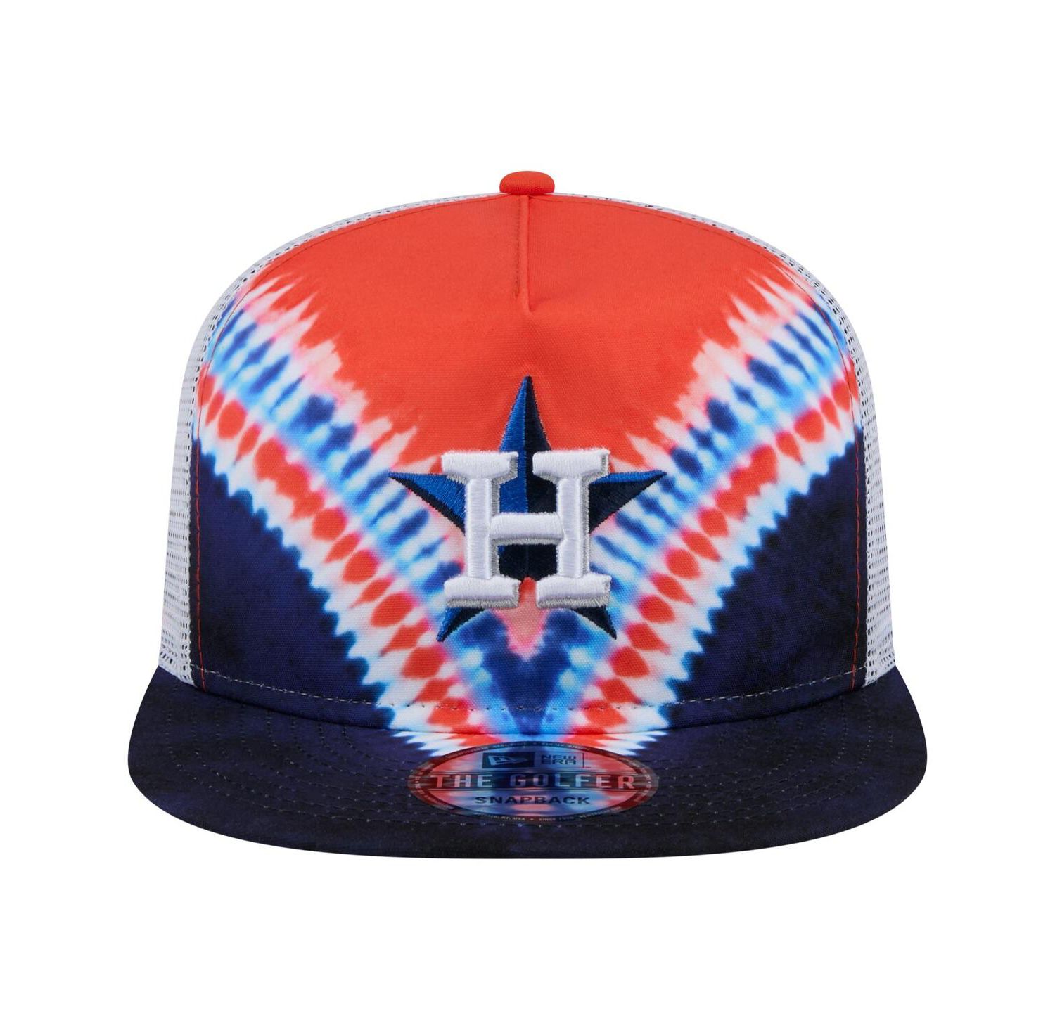 Men's Houston Astros Tie-Dye Golfer Trucker Adjustable Hat