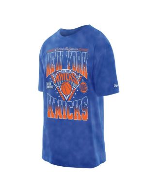 Men's Blue New York Knicks Old School Sport Vintage Wash T-Shirt