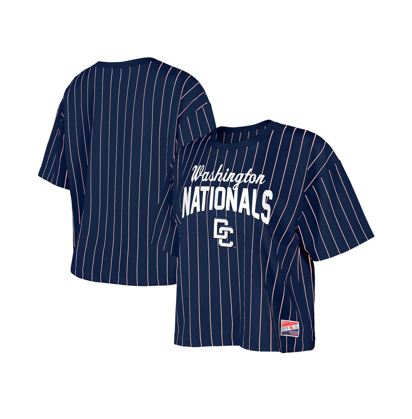 Женская футболка New Era Navy Washington Nationals 2025 City Connect Pinstripe — фото 1