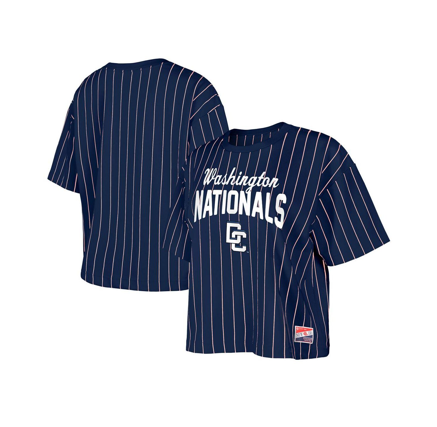 Women's Navy Washington Nationals 2025 City Connect Pinstripe T-Shirt