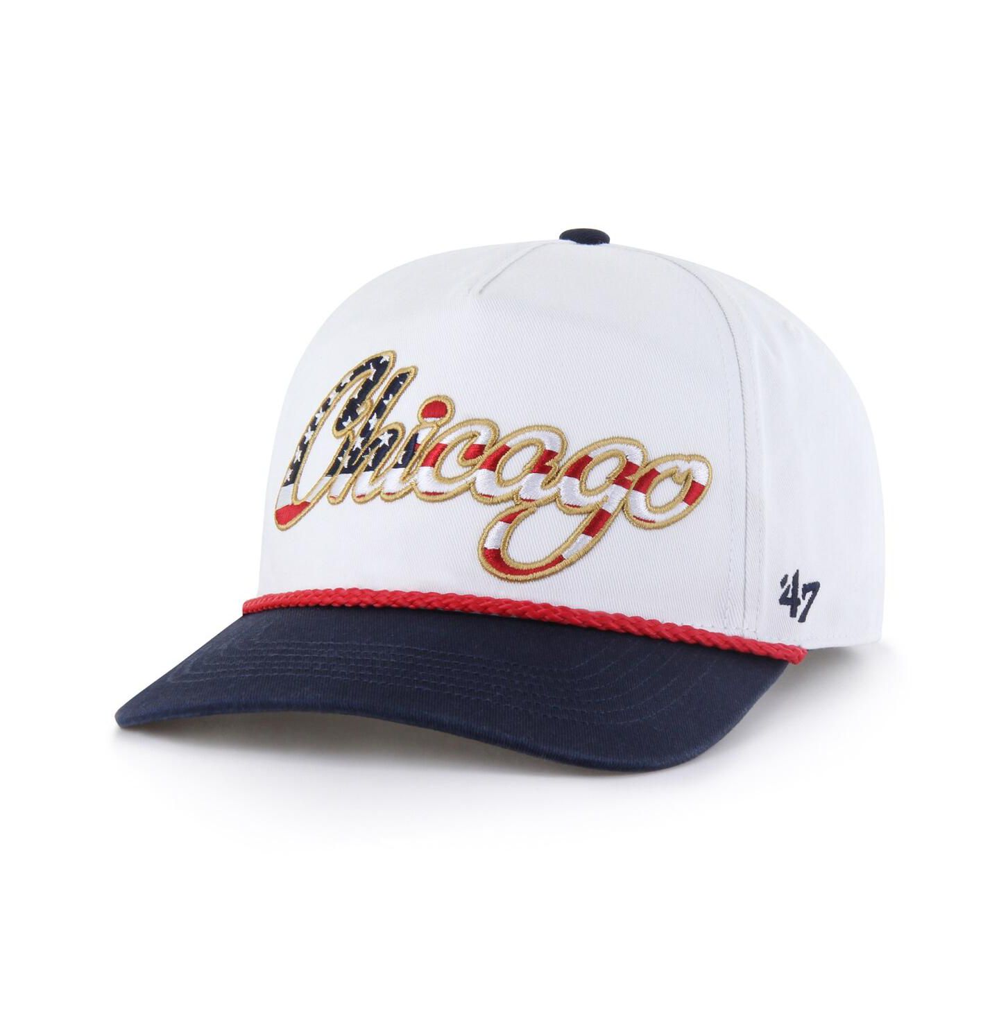 Мужская кепка '47 Brand White Chicago Cubs Patriotic Overhand Hitch Adjustable Hat — фото 1