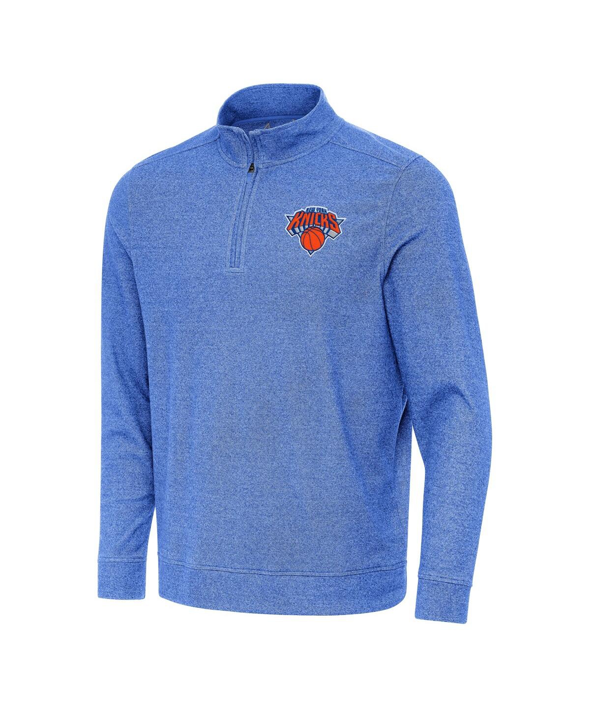 Antigua Men’s Heather Royal New York Knicks Subtle Quarter-Zip Sweatshirt – Heather Royal