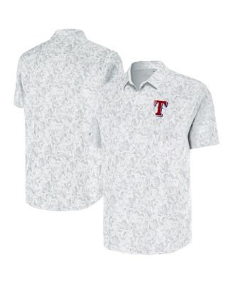 Antigua - Men's White Texas Rangers Lush Button-Up Shirt