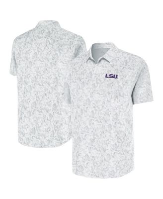 Antigua - Men's White LSU Tigers Lush Button-Up Shirt