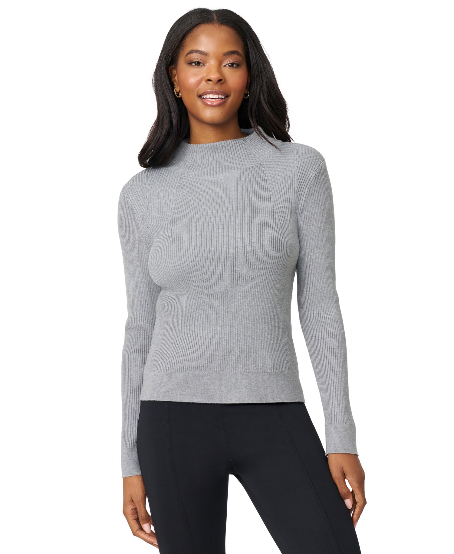 Women's Mock-Neck Rib-Knit Sweater