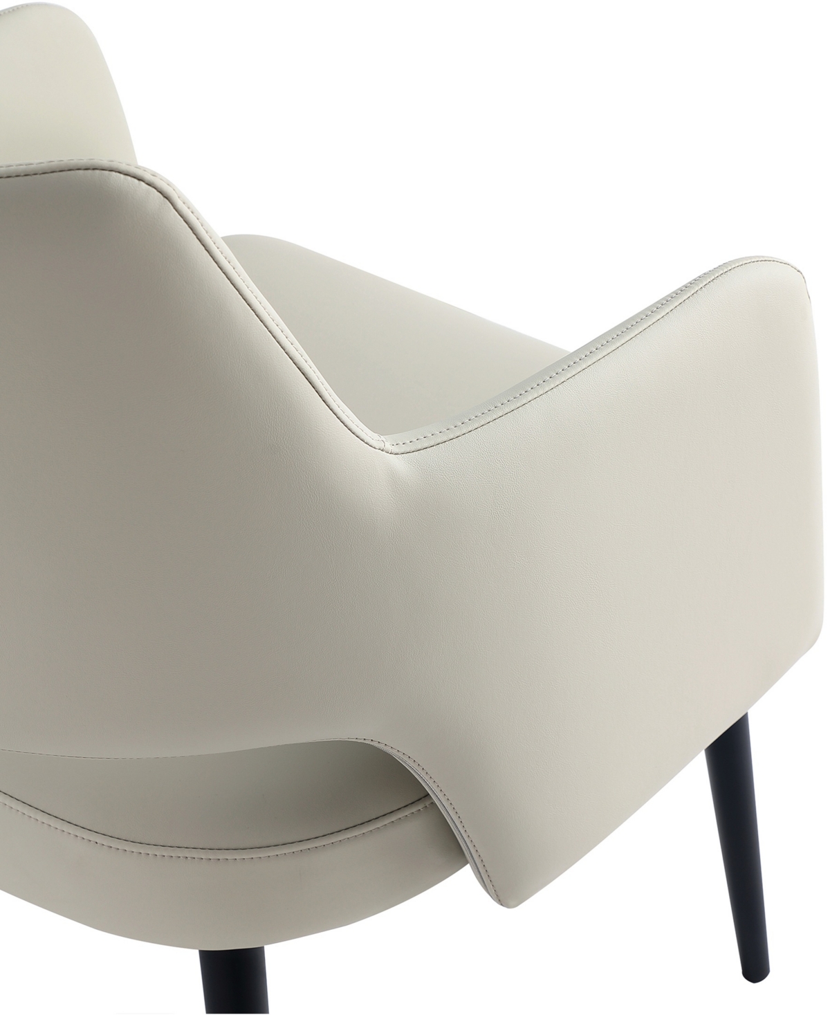 Manhattan Comfort Tremont Leatherette Upholstered Dining Armchair In White