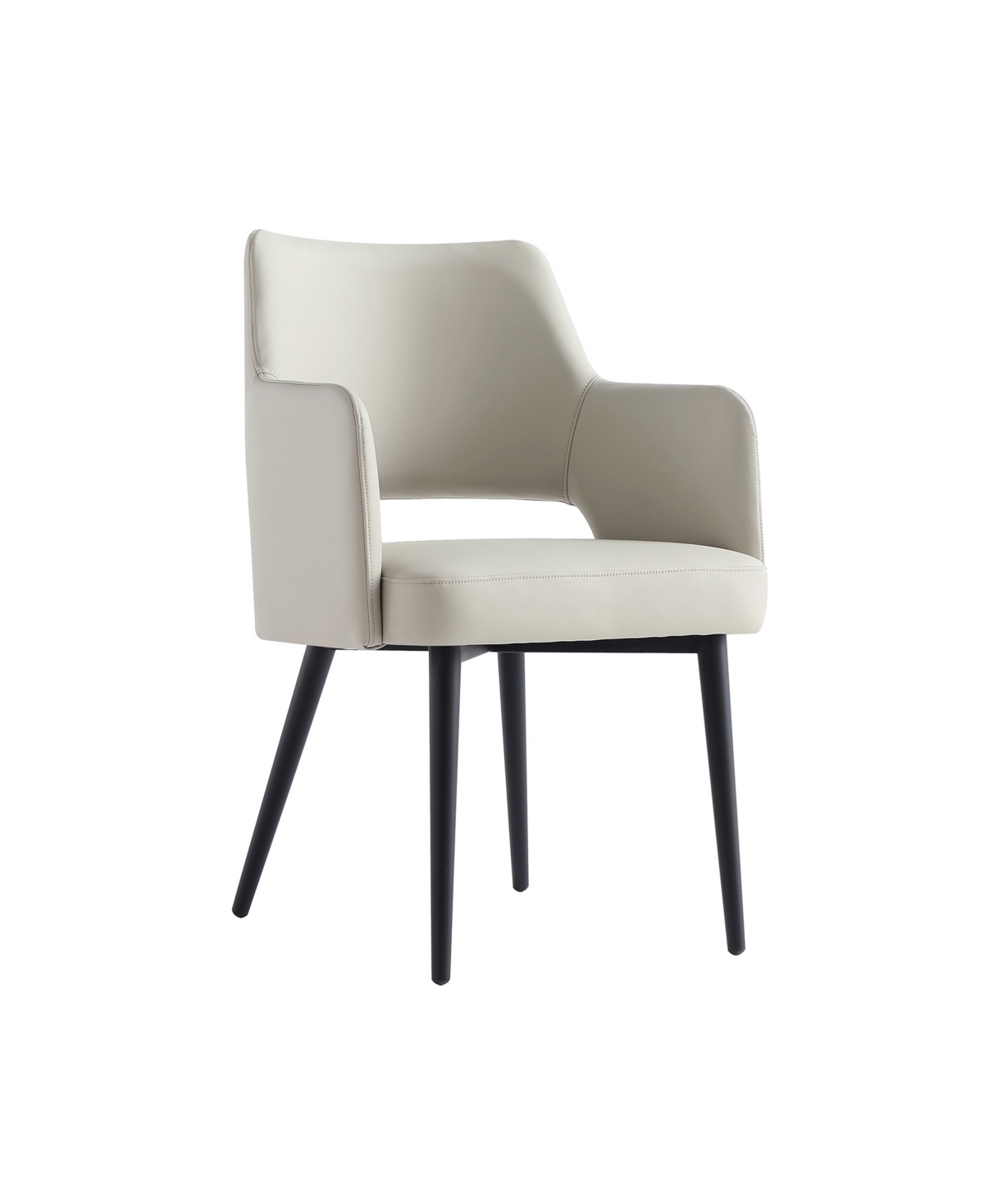 Manhattan Comfort Tremont Leatherette Upholstered Dining Armchair In White