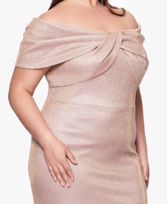 Plus Size Off-The-Shoulder Long Sheath Dress