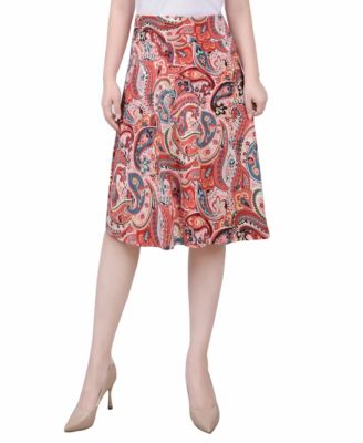 Ny Collection Petite Wide Waisted Knee Length Skirt - Coral Moni $26