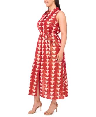 Plus Size Collared Sleeveless Maxi Dress