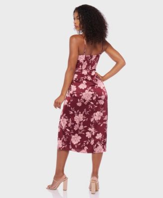 Juniors' Satin Sweetheart Midi Dress