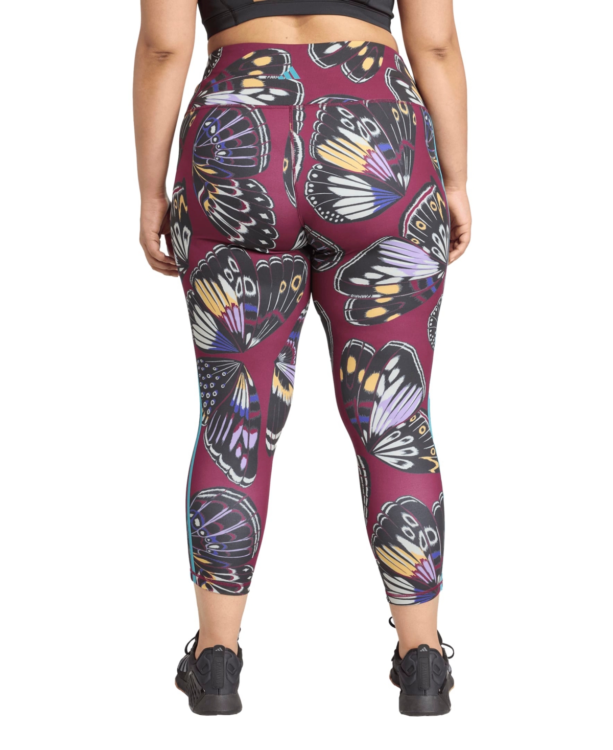 Adidas Originals Plus Size High-rise Farm 7/8 Leggings Pants In Multi