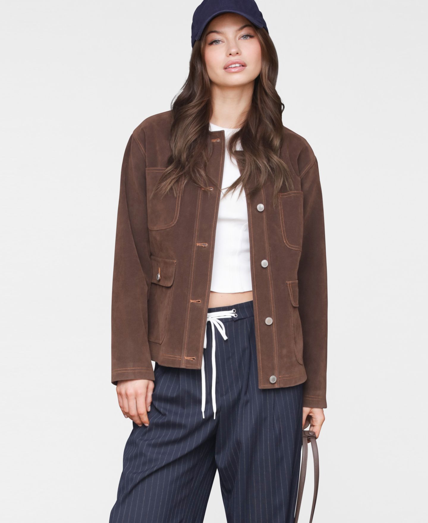 Женская куртка Avec Les Filles Wing-Collar Faux-Suede — фото 1