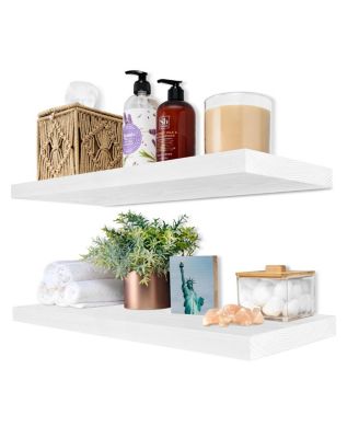 2 Pack 24" Solid Wood Floating Shelves