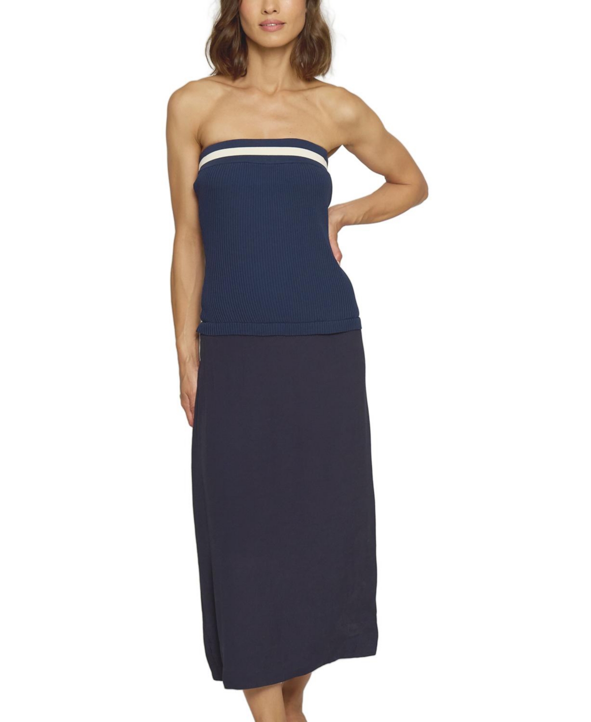 Women's Strapless Bodycon Dress - Navy