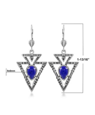 Sterling Silver Lapis Arrowhead Lever Back Earrings