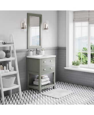 Viola 24&amp;#x22; x 18&amp;#x22; Wood Bath Vanity with White Ceramic Vanity Top and Basin