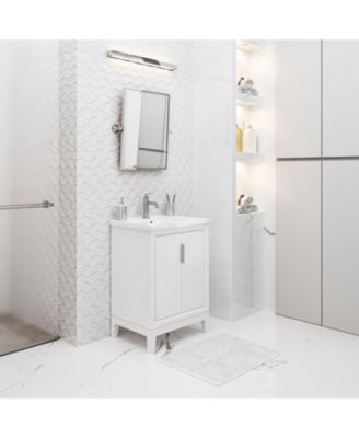 Elise 24.5 in. W x 18 in. D Bath Vanity in Pure White with Ceramics Vanity Top in White with White Basin