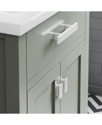 Myra 24&amp;#x22; x 18&amp;#x22; Wood Bath Vanity with White Ceramic Vanity Top and Basin