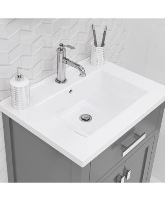 Myra 24&amp;#x22; Wood Bath Vanity with Integrated Ceramic Vanity Top and Sink
