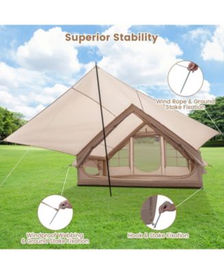 4-6 People Inflatable Camping Tent with Porch and Carrying Bag