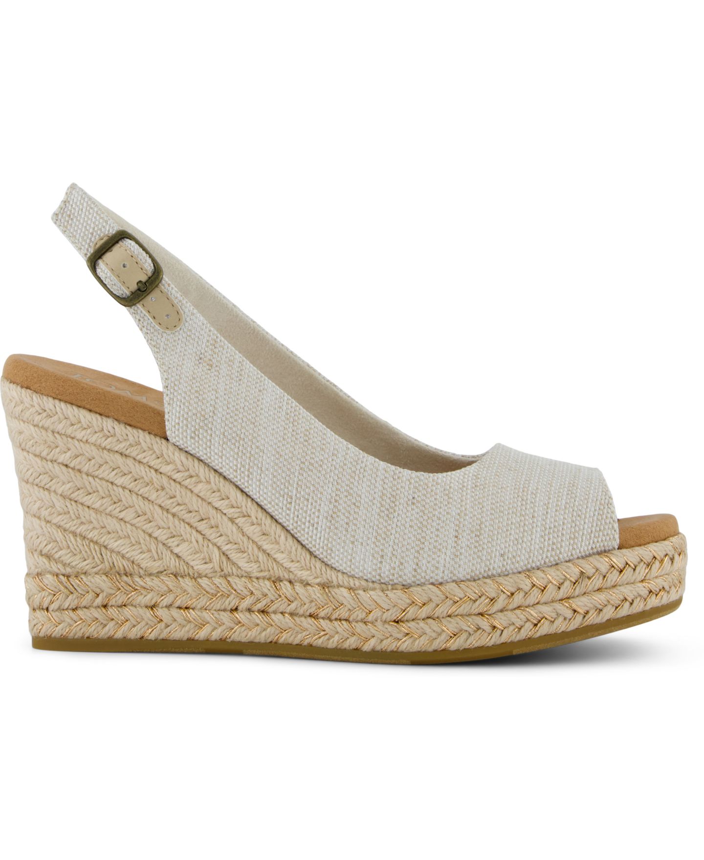 Женские сандалии TOMS Camilla Peep Toe Wedge, цвет: Натуральный — фото 2