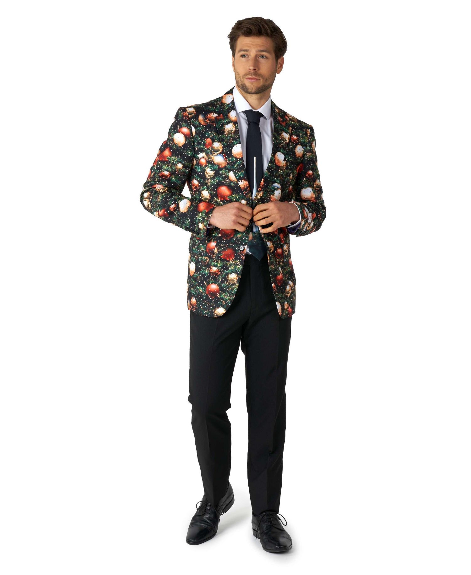 Men's Christmas Suit X- Mas Pine Tree Outfit Slim Fit Blazer