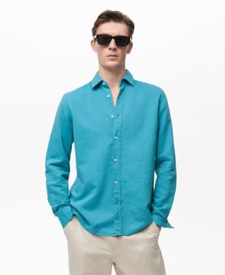 MANGO - Men's Linen-Blend Shirt